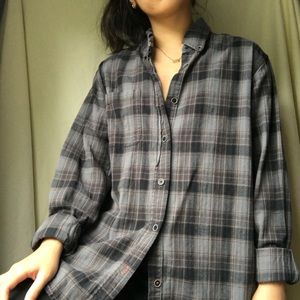 Black Plaid Button Up